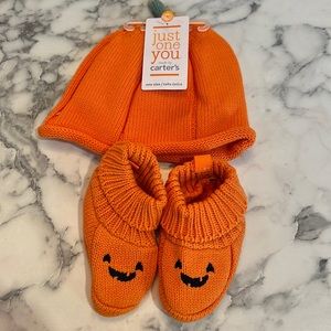 Pumpkin hat and booties